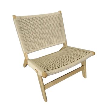 Style Comfortable Rattan Woven Chairs Wooden Frame Living Room Furniture Room Armrest Back Wooden Rope Leisure Chair - Langfang Zhuoou Furniture Co.,ltd - China