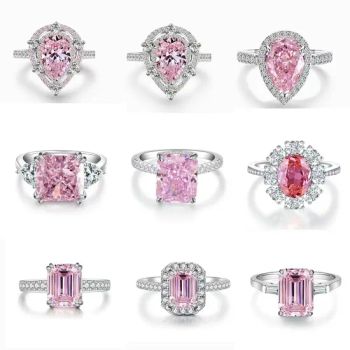 Jewelry 925 Sterling Sliver Ring Fashion Shining Diamond Rings Gemstone CZ Jewelry Set Wedding Party Rings - Putian Chengqiu Hui Trading Co., Ltd. - China