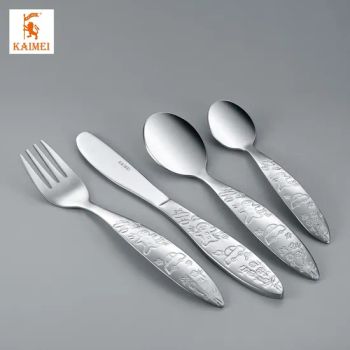 Kitchen Stainless Steel Cutlery Set Metal Silver Dinner Knives Forks Spoons Set - Kaimei Housewares (Qingdao) Co., Ltd. - China