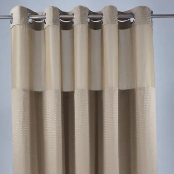 Hookless Shower Curtain with Snap in Liner, 230GSM Waffle Weave Shower Curtains for Bathroom - Shaoxing City Xinlan Textile CO., LTD. - China