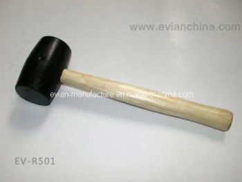 Wooden Handle Rubber Mallet, Rubber Hammer (EV-R501) Origin China Trademark EVIAN Model NO. EV-R501 Production Capacity - Evian Manufacture Co., Limited - China
