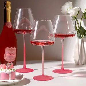 270/360/550/580/600ml Pink Luxury Wine Glass Goblet Wedding Glass Cups Crystal Drinking Glass - Ningbo Yuheng Medical Equipment Company Ltd - China