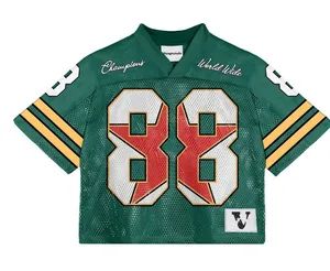Retro Soccer Jersey Oversized American Football Wear Polyester Mesh Streetwear Cropped Jersey - Huizhou Chaoli Gravity Technology Co., Ltd. - China