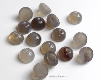 Gray Agate Gemstone Carved Lotus Flower Beads for Jewelry Grade High Color Green Origin China Model NO. GM00126 Trademark - Beach Gem & Jewelry Co., Ltd. - China