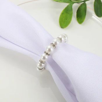 Wedding Banquet Party Decor Napkin Holder Decorative Dinner Table White Pearl Beads Napkin Rings - Shanxi Midas Industrial Co., Ltd. - China