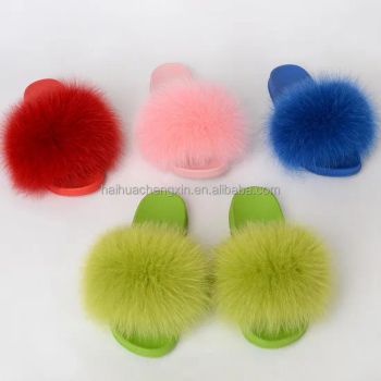 Custom Wholesale Winter Fox Furry Slides Slippers for Women with Logo Sandals Ladies Fashion Summer Beach Female Realfur Slides - BEIJING HAIHUA CHENG XIN IMPORT & EXPORT CO., LTD - China