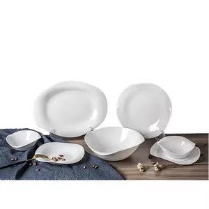 Unique Abnormal-Shaped Opal Glassware Dinner Set for Elegant Dining - Feiya Group Co., Limited - China