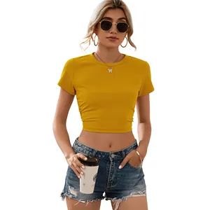 Ladies Basic Round Neck Knit Open Back Lace up Crop Top - Xiamen Tengqiao E-Commerce Co., Ltd. - China