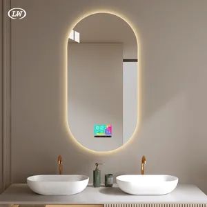 Single-Sided Smart Backlit Three-Color Light Runway Shape Frame-Less Bathroom LED Mirror Vanity Styling Wall Mounted High-End Decoration Furniture - Qingdao Liwo Home Co., Ltd. - China