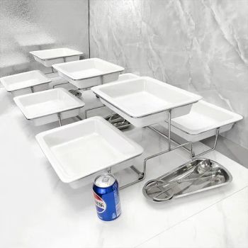 Wholesale Hotel Supplies 3-Tier Ceramic Food Display Stand Catering Display Buffet Risers Serving Trays for Easy Serving - Guangzhou Yinhao Hotel Equipment Co., Ltd. - China