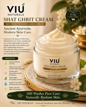 Shat ghrit face cream - ayurvedic unique formula 100 times washed ghee cream for anti ageing and wrinkles from VIU NATURALS Shat ghrit face cream - ayurvedic unique formula 100 times washed ghee cream for anti ageing and wrinkles - VIU NATURALS - India