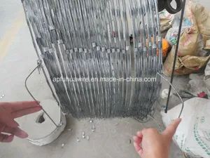 Hot Dipped Galvanized Metal Razor Blade Wire Origin China Trademark RUILI Model NO. BTO-22 Color Galvanized Barb Length - Anping Fuhua Wire Mesh Making Co., Ltd. - China