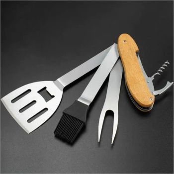 Portable Disassembly Barbecue Multi Tool with Wood Handle Detachable Esg15694 - Ningbo Easyget Co., Ltd. - China