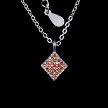 Real Silver Cubic Zirconia Orange Women Poker D Diamond Jewelry Necklace - Shenzhen Chenqi Limited - China