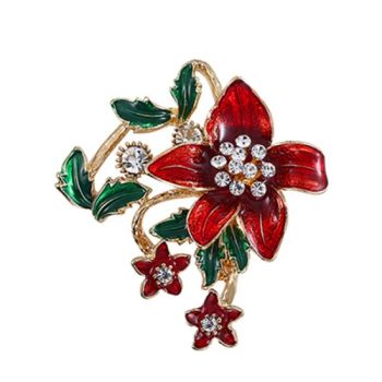Wholesales Custom Fashion Christmas Brooches Vintage Metal Crystal Rhinestone Brooch Pins for Festival Gift - Phoenix Flame Holdings Limited - China