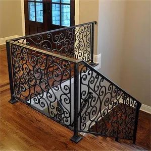 Bespoke Iron Stair Rails with Floral Motifs Luxury Steel Railing Solution for Villa and Mansion Floorings and Staircases - Double Building Materials Co., Ltd. - China