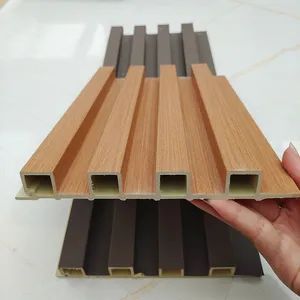 Hollow Waterproof Indoor Decorative WPC Wall Panels Decorative Fluted Slatted Flexible - Foshan Yunjian Decoration Materials Co., Ltd - China