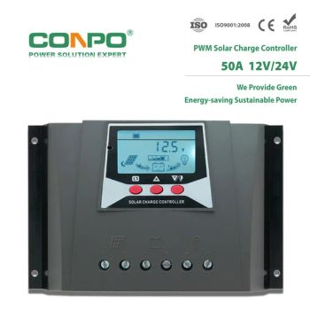 Wp50d 50A, 12V/24V Auto., LCD, PWM Solar Charger Controller Trademark CONPO Model NO. WP50D HS Code 8537109090 Origin Nanjing, - Nanjing Conpo Power Tech. Co., Ltd. - China
