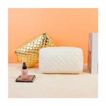 Custom Wholesale Bulk Cosmetic Bag Quilted PU Leather Beauty Makeup Brush Vanity Cosmetic Bags Toiletry Organizer - ZHEJIANG YISEN BAG CO., LTD. - China