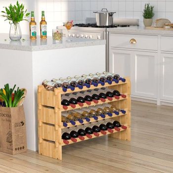 wine bottle display stand vertical stand for wine bottle wine 6 liter bottle pourer stand equipment - Fujian Zhenghe Guangyuan Bamboo & Wood Co., Ltd. - China