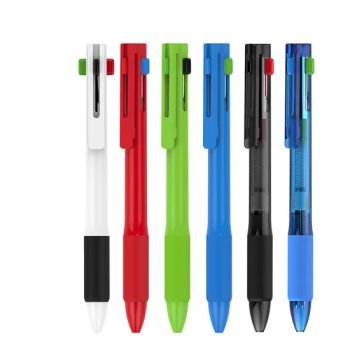 Multi Function Four Color Ballpoint Pen Transparent Color Advertising Pen Logo Multi Color Press Plastic Pen Manufacturer - Jinjiang Lingyuan Suiquan Crafts Firm - China