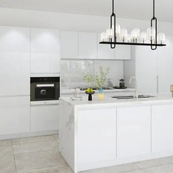 White Lacquer Shaker European Style Ready to Assemble Modular Islands Solid Wood Classic Custom Kitchen Cabinets - Foshan Hanse Industrial Co., Ltd. - China