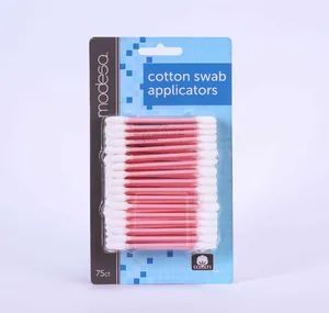 Factory Wholesale Suction Card Loaded Pointed Head and Flat Head Color Plastic Rod Disinfection Cleaning Cotton Swab - AIJIE COTTON SWAB LTD. - China