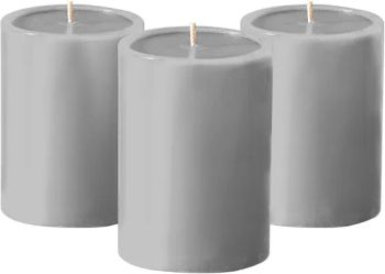 Big 3X4 Inch Smooth Texture Dripless Unscented Grey Pillar Candles - Zhongshan Hengwang Arts & Crafts Co., Ltd. - China