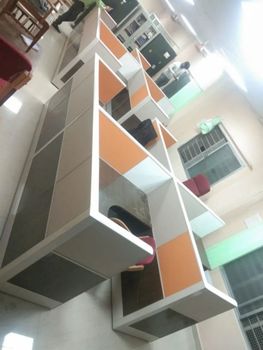 Seating Capacity: 1 Seater Plywood Workstations Color White Material Plywood Layout Type Cluster Seating Capacity 1 - Furnicube Office Systems - India