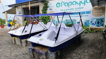 White,Blue Fiber-reinforced Plastic 4 Seater Pedal Boat, 250 Kgs (dry Weight) - Epapayya India Private Limited - India