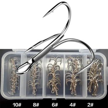 Tackle High Carbon Steel 50PCS Silver Fishhooks Barbed Fishing Hook - GOOD SELLER CO., LTD - China