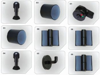 NYLON POLYAMIDE Green Restroom Cubicle Hardware, For Toilet Cubicles - Indesign Modular Systems - India