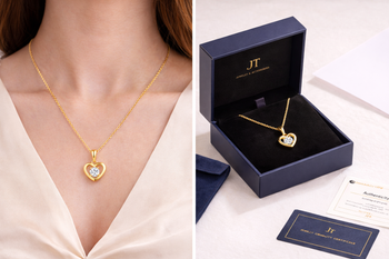 Luxury 18K Gold Plated Heart Pendant Necklace with Cubic Zirconia – Elegant Women Fashion Jewelry - JT Corp - Vietnam