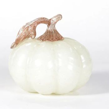 Glass Arts Crafts Handmade White Pumpkin Shaped Glass Ornaments - Golden Ace Industrial Co., Ltd. - China