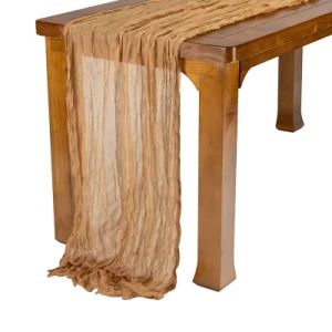 Wholesale Wedding Banquet Party Supplies Cheesecloth Runner Soft Chiffon Gauze Table Runnerpopular - Shaoxing City Xinlan Textile CO., LTD. - China