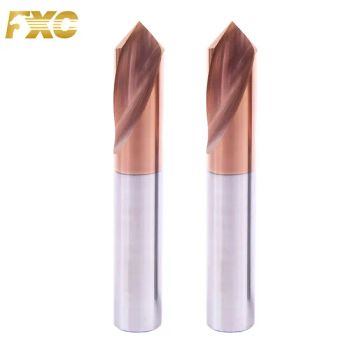 HRC55 CNC Solid Carbide Spotter Bits Spotting Drilling 2 Flute with Tisin Coating for Cutting Metal - FUXINCHENG TOOLS CO., LTD. - China