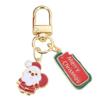 Cartoon Metal Keyring Key Chains Christmas Gift Santa Claus Keychain - Ningbo Qucheng Commodity Co., Ltd. - China