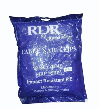 PVC White RDR Classic Double Nail Cable Clip, Packaging Size: 50 Pieces, Clip Size: 20 mm - Rishika Marketing - India