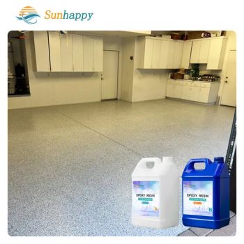 Decorative Color Mica Chip Flake Epoxy Resin Flooring Coating Resists Stains Low Odor Water-Based Epoxy Floor Paint - Tianjin Sunhappy New Materials Co., Ltd. - China