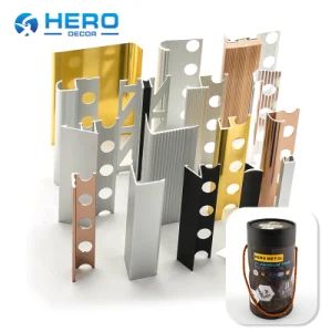 Aluminum Sample Hero Metal Hight Grade Linear Carpet Edges Strip Ceiling Corner Cutting External Triangle Corner Shape Tile Ceramics Trim - Foshan Hero Metal co., Ltd - China