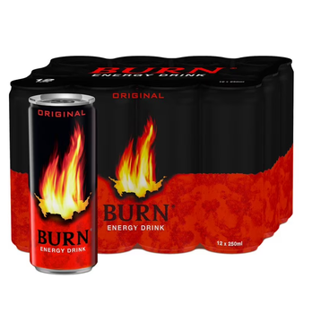 Burn Energy Drink 250ml Ready-to-Drink Carbonated Beverage for Retail and Wholesale from N.G westen holding B.V Burn Energy Drink 250ml Ready-to-Drink Carbonated Beverage for Retail and Wholesale - N.G westen holding B.V - Netherlands