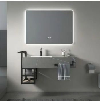 Modern Sintered Stone Bathroom Vanity with LED Lighting OEM Yes MOQ 30PCS Origin China Style Modern Trademark BS Condition New - Chaozhou Baisheng Technology Co., Ltd. - China