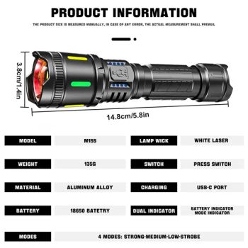 High Lumens Tactical Flashlights, Rechargeable Torchlights with Zoomable 4 Modes Waterproof for Emergencies Outdoors for Camp Hunting - Better Swell Co., Ltd. - China
