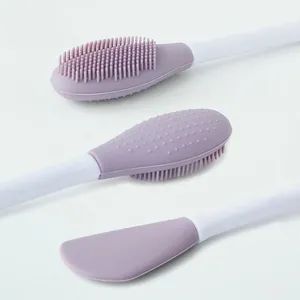 Purple Double-Headed Silicone Mask Brush Special for Clay Mask Application Multi-Functional Facial Cleansing Brush with Dual Brush Heads - Shenzhen Guangyufeng Rubber Co., Ltd. - China