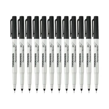 Twohands High Quality 12-Piece Ultra Fine Tip Art Markers Set Waterproof Permanent for Glass Wood Stationery - Ningbo Cicor Stationery Co., Ltd. - China