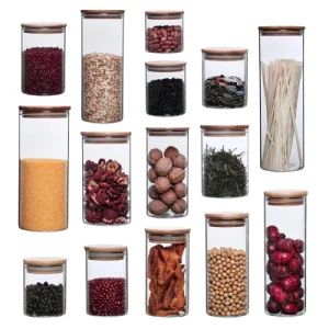 Glass Storage Jars Set Food Spice Storage Classic Container with Bamboo Lid - Shanxi Midas Industrial Co., Ltd. - China