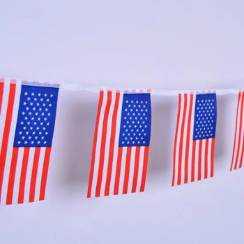 Custom Polyester USA America Country National Bunting String Flags Hanging Banner with Digital Printing - Xiamen Novelty Flag Co., Ltd. - China