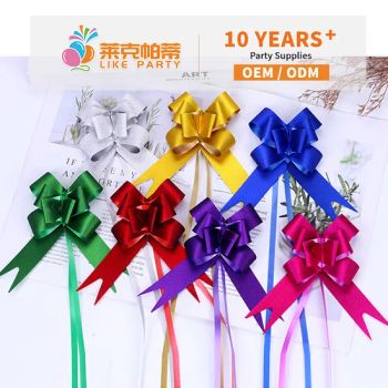 Solid Color Hand Pulled Flower Ribbon Bouquet for Wedding Car Decor Gift Packaging - Baoding Likeparty Trading Co., Ltd. - China