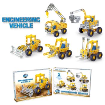 Assembling Toys 5 Metal Truck Car Model 3D DIY Children Educational Toy Stem Toys Engineering Vehicle - Shantou Tombo Toys Co., Ltd. - China