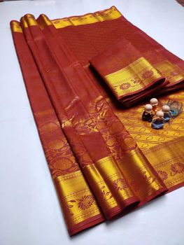 South Indian Saree Grade A Texture Silk Pricing Model Competitive Pricing Material Composition Silk And Cotton Quality Consistency Consistent Quality - Prakrithi Exports - India